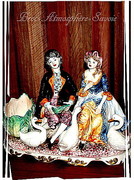 Groupe signé, en porcelaine d'Italie CAPODIMONTE, début XXème.